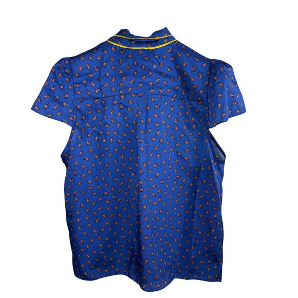 ALICE + OLIVIA Jeannie Piped Tie Neck Top - Picture 4 of 6